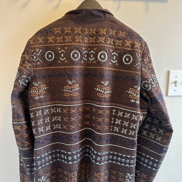 Coldwater Creek Brown Embroidered Southwestern Open-Front Jacket | Women’s - Picture 10 of 10